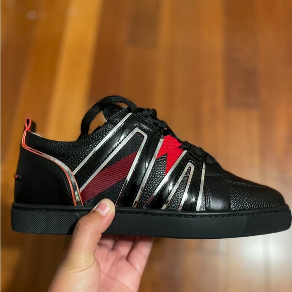 Christian Louboutin Black and Red Sneakers - Picture 1 of 6